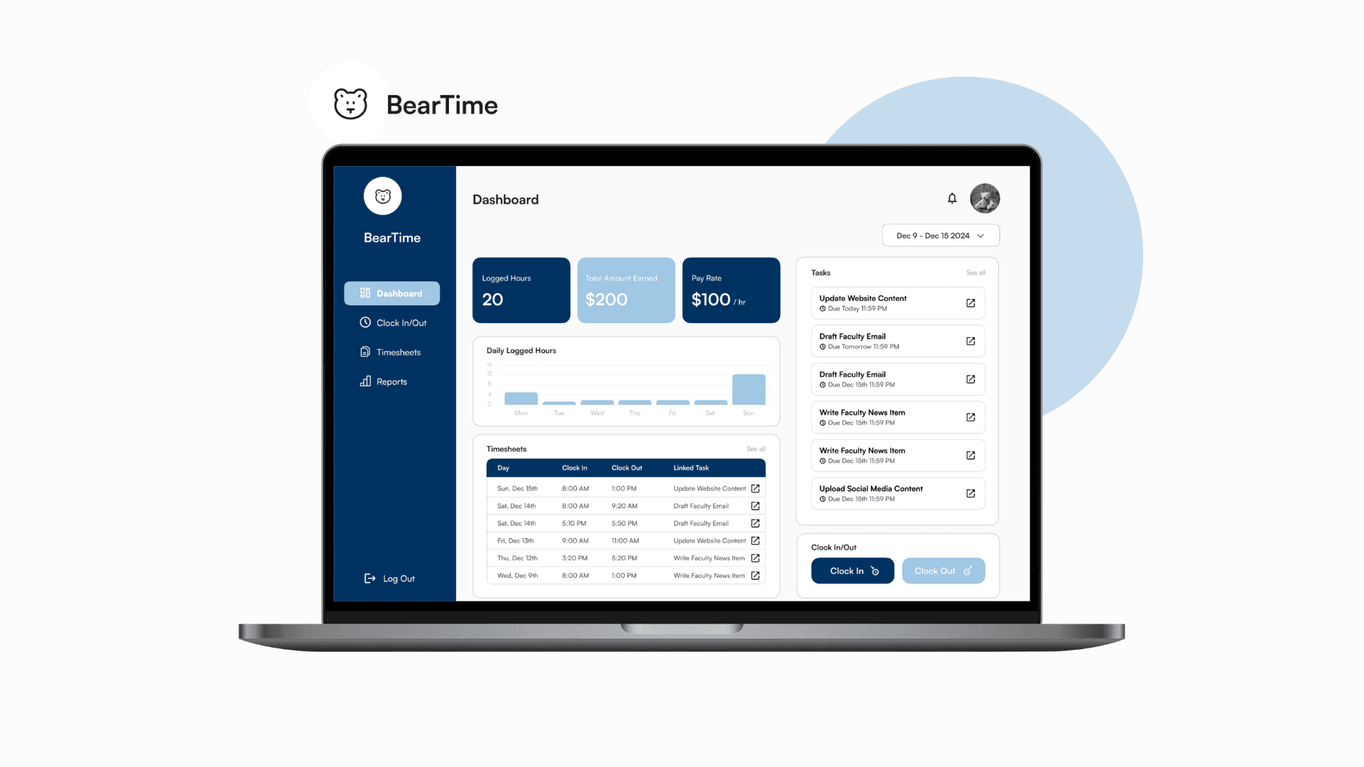 CalTime Timesheet project preview